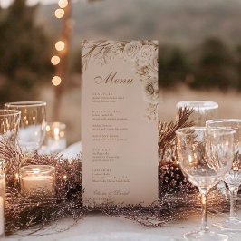 Boho Beige Dried Flower and White Roses Wedding メニュー