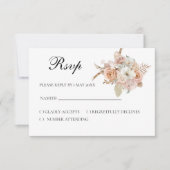 Boho beige floral RSVP card (正面)