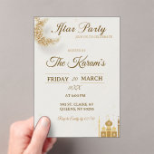 Boho Beige Minimalist Mosque Ramadan Iftar Party  アクリル招待状 (インサイチュ (ポータブル))