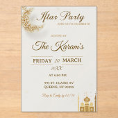 Boho Beige Minimalist Mosque Ramadan Iftar Party  アクリル招待状 (正面)