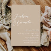 Boho Beige Photo 結婚's 招待状