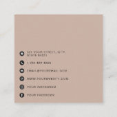 Boho Beige QRコードビジネスロゴモダン コーリングカード (裏面)