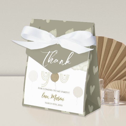 Boho Beige Rainbow & Balloon Birthday Party フェイバーボックス
