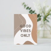 Boho Beige Shapesオーガニックアートポストカード ポストカード (スタンド正面)