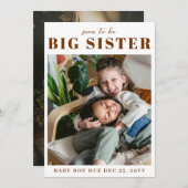 Boho Big Sister妊娠写真アナウンスメント 案内状 (正面/裏面)