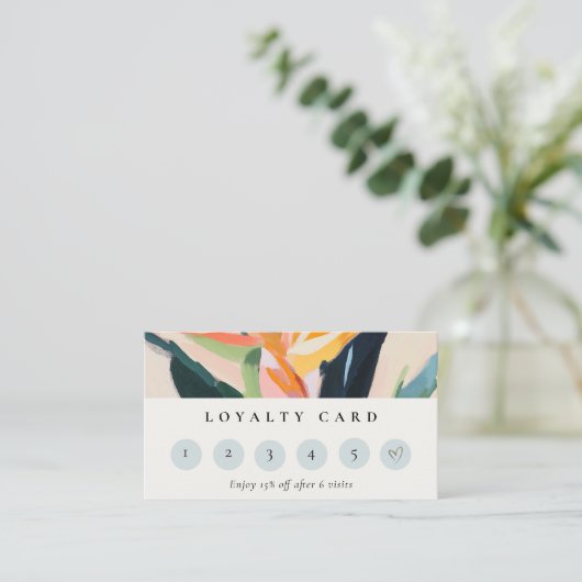 Boho Bird Of Paradise Painted Floral Loyality 名刺 (スタンド正面)