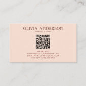 Boho Bird QR自然コードロゴTerracottaユニーク 名刺 (裏面)