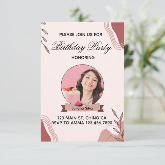 Boho Birthday Invite 招待状 (スタンド正面)