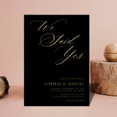 Boho Black & 金ゴールドYes予算の写真結婚を掲載 招待状