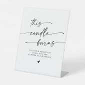 Boho Black and Whiteこのキャンドルは追悼式を燃やす 台座サイン (正面)