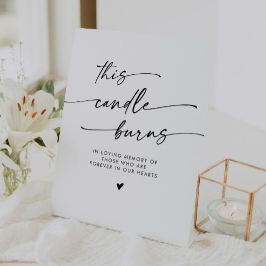 Boho Black and Whiteこのキャンドルは追悼式を燃やす 台座サイン
