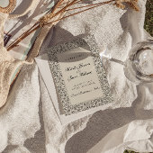 Boho Black Cream Floral Photo Botanical Wedding  セーブザデート