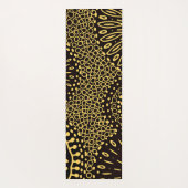 Boho Black Gold Ethnic Floral Yoga Mat ヨガマット (裏面)