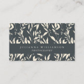 Boho Black Hand Drawn Floral Professional 名刺 (正面)