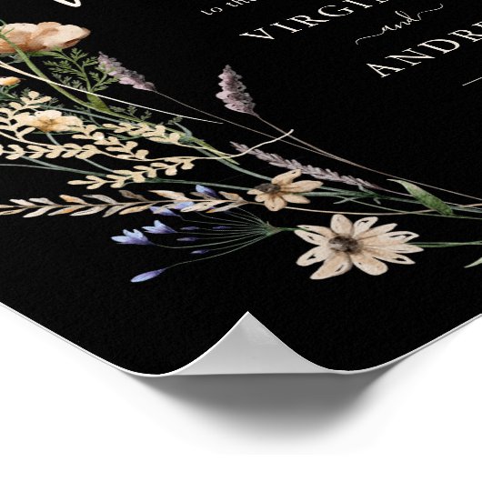 Boho Black Welcomeの結婚ポスター ポスター (角)