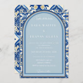 Boho Bliss：シックな夏のタイル結婚の儀式 招待状 (正面/裏面)