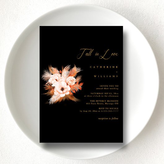 Boho Bliss：愛の秋結婚。 招待状