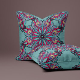 Boho Bloom in Sage Green クッション