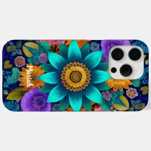 Boho Bloom Mandala Floral iPhone Case Case-Mate iPhoneケース (裏面 (横))