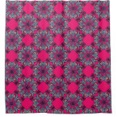 Boho Bloom Shower Curtain in Hot Pink シャワーカーテン (正面)