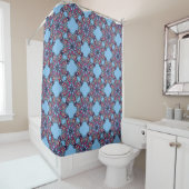 Boho Bloom Shower Curtain in Sky Blue シャワーカーテン (インサイチュ)