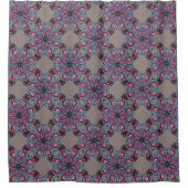 Boho Bloom Shower Curtain in Warm Taupe シャワーカーテン (正面)