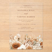 Boho Blooms Wedding アクリル招待状 (正面)