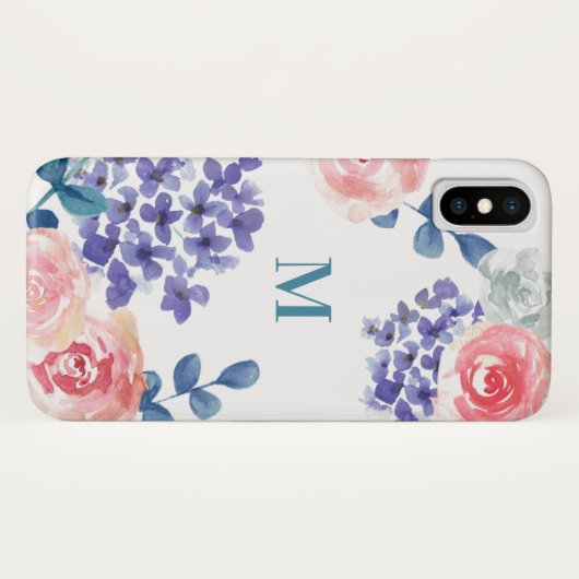 Boho Blossom:シックなモノグラムのフローラ電話ケース Case-Mate iPhoneケース (裏面(横))