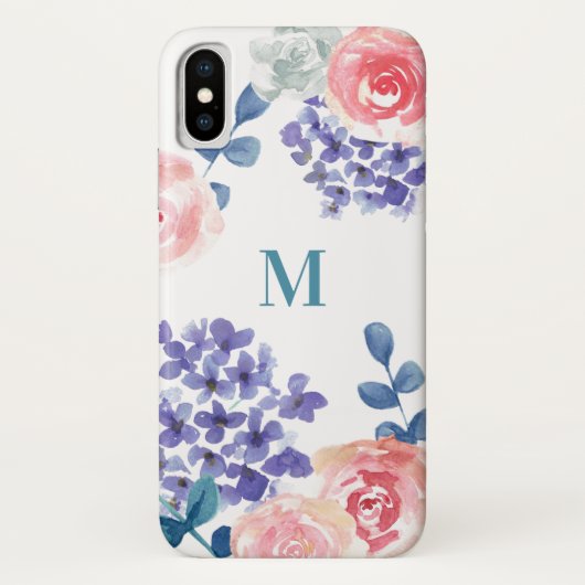 Boho Blossom:シックなモノグラムのフローラ電話ケース Case-Mate iPhoneケース (裏面)