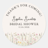 "Boho Blossom Bridal Shower– Rustic Chic Style" ラウンドシール (正面)