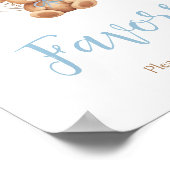 Boho Blue Balloon Bear Baby Showersの特典 ポスター (角)