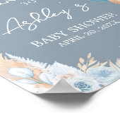 Boho Blue Bearバルーンベビーシャワーへようこそ ポスター (角)