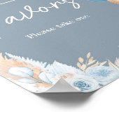 Boho Blue Bearバルーンベビーシャワー特典 ポスター (角)