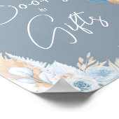 Boho Blue Bearバルーン赤ちゃんシャワー本とギフト ポスター (角)