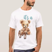 Boho Blue Bearベビーシャワー男の子 Tシャツ (正面)