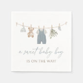 Boho Blue Boy Baby Clothes Baby Shower スタンダードカクテルナプキン (正面)