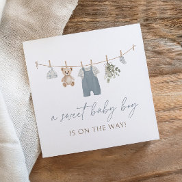 Boho Blue Boy Baby Clothes Baby Shower スタンダードカクテルナプキン