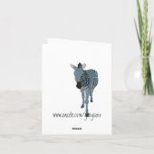 Boho Blue Butterflies & Zebra Thank You Card サンキューカード (裏面)