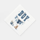 Boho Blue Clothesline Sweet Its a Boy Baby Shower スタンダードランチョンナプキン (角)