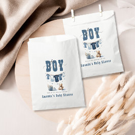 Boho Blue Clothesline Sweet Its a Boy Baby Shower フェイバーバッグ