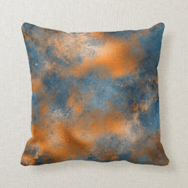 Boho Blue Copperグラフィック抽象芸術 クッション