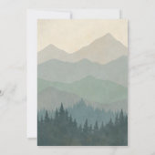 Boho Blue Forest Mountains Retro Wedding  招待状 (裏面)