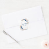 Boho Blue Pampas Grass Baby Shower スクエアシール (封筒)