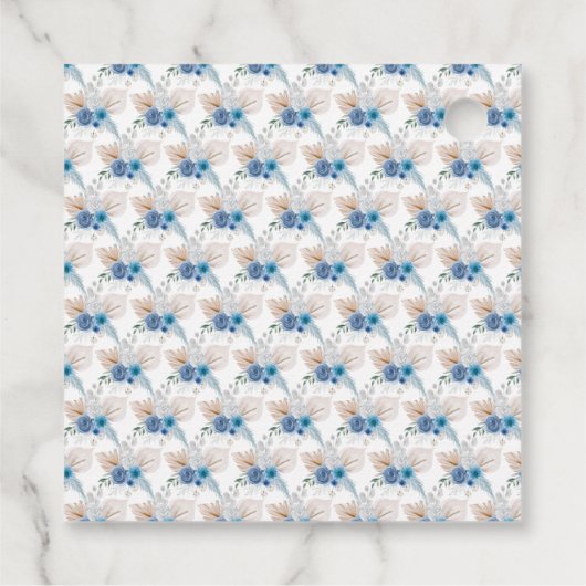 Boho Blue Pampas Grass Birthday フェイバータグ (裏面)