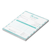 boho blue pattern簡単スモールビジネスインボイス ノートパッド (回転)