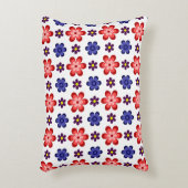 Boho Blue Purple Red Flowers Accent Pillow アクセントクッション (正面(垂直))