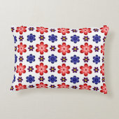 Boho Blue Purple Red Flowers Accent Pillow アクセントクッション (裏面)