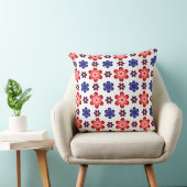 Boho Blue Purple Red Flowers Big Throw Pillow クッション (椅子)