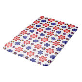 Boho Blue Purple Red Flowers Large Bath Mat バスマット (アングル)
