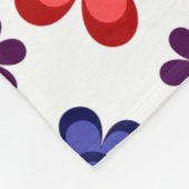 Boho Blue Purple Red Flowers Large Fleece Blanket フリースブランケット (角)